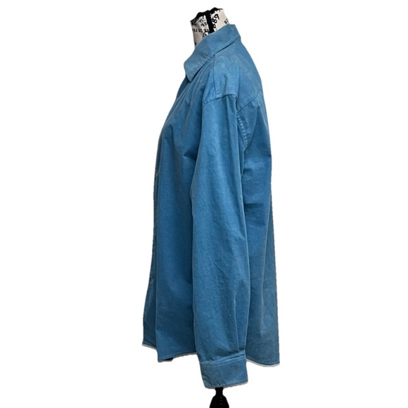 Vtg Y2K Joseph Abboud Blue Corduroy Button Up Shirt M Preppy Old Money Western - Picture 4 of 11